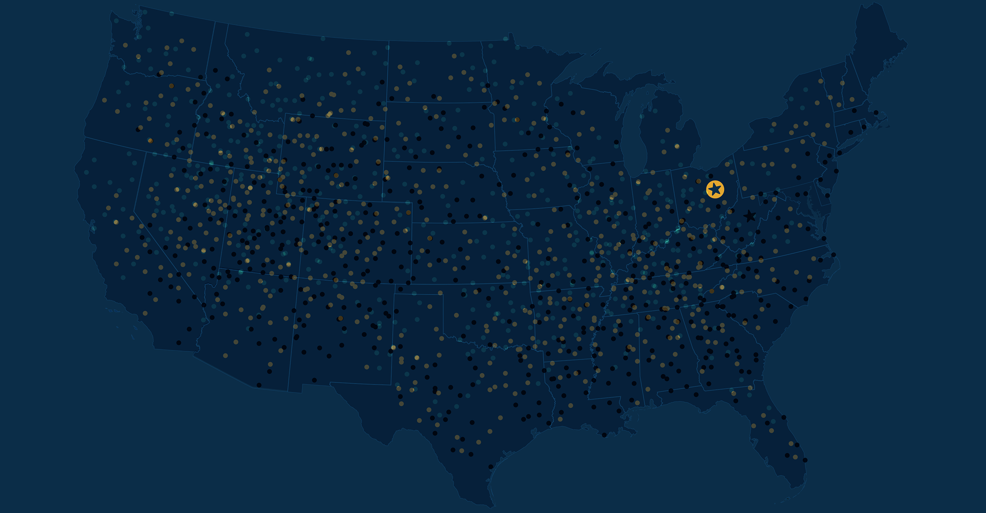 USA Map with MAG Resources office highlighted